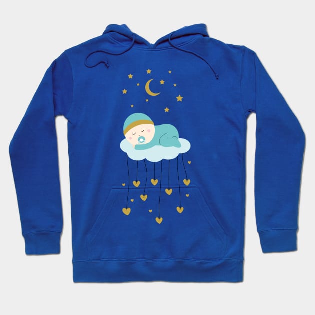 Baby boy and stars Hoodie by grafart